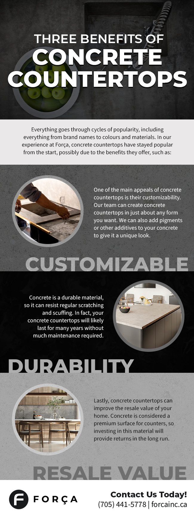3 Benefits of Concrete Countertops [infographic]